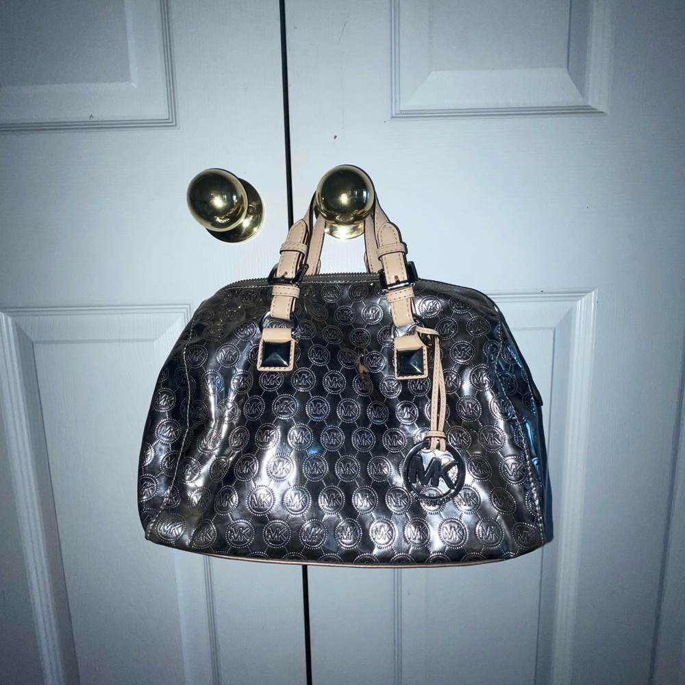MICHAEL Kors hand bag small metallic easy wipe down material
